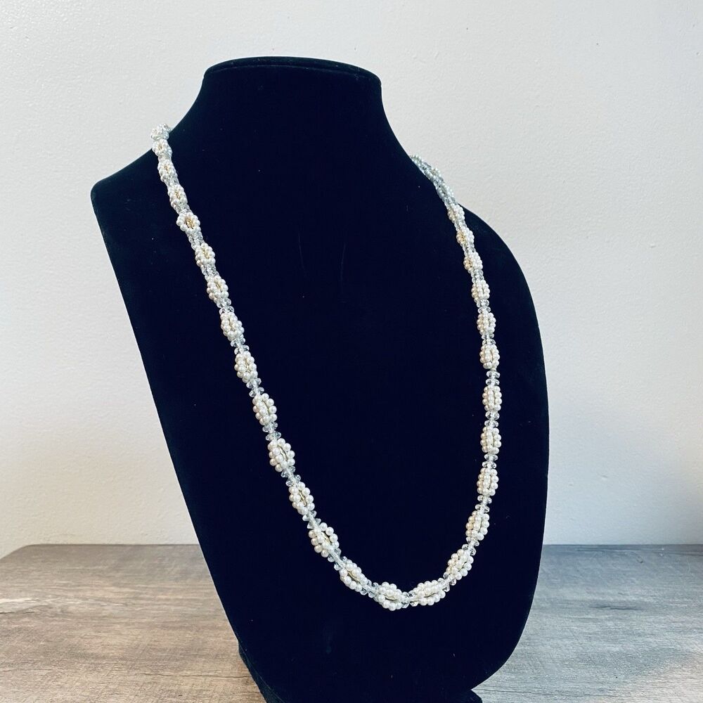 Vintage Twisted Seed Bead Torsade Rope Necklace 28”